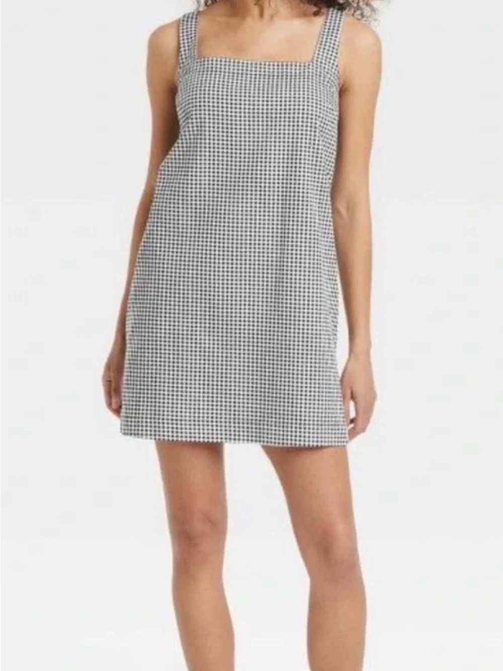 a new day Black and White Gingham Shift Dress